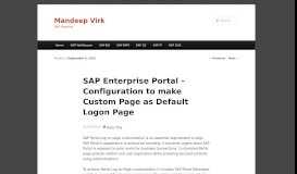 
							         SAP Enterprise Portal – Configuration to make Custom Page as ...								  
							    