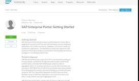 
							         SAP Enterprise Portal: Getting Started | SAP Blogs								  
							    