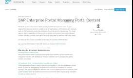 
							         SAP Enterprise Portal: Managing Portal Content - SAP Archive								  
							    