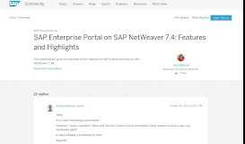 
							         SAP Enterprise Portal on SAP NetWeaver 7.4: Features and Highlights								  
							    