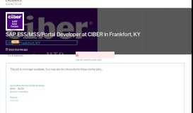 
							         SAP ESS/MSS/Portal Developer - Frankfort, KY - CIBER | Ladders								  
							    