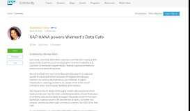 
							         SAP HANA powers Walmart's Data Cafe | SAP Blogs								  
							    