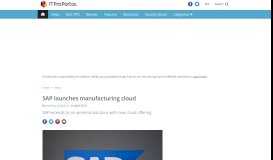 
							         SAP launches manufacturing cloud | ITProPortal								  
							    