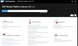 
							         SAP Mobile Platform Server 3.0 - SAP Help Portal								  
							    