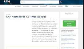 
							         SAP NetWeaver 7.5 - Alle Neuerungen auf einen Blick! - rz10								  
							    
