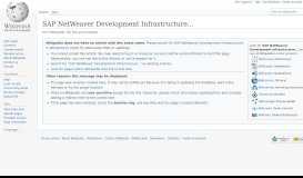 
							         SAP NetWeaver Development Infrastructure - Wikipedia								  
							    