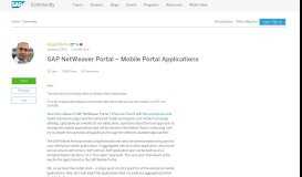 
							         SAP NetWeaver Portal – Mobile Portal Applications | SAP Blogs								  
							    