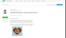 
							         SAP NW Portal Star: Vote for btexx/sotric | SAP Blogs								  
							    