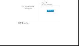 
							         SAP ONE Support Launchpad: Log On								  
							    