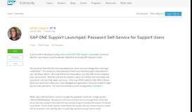 
							         SAP ONE Support Launchpad: Password Self-Service for Support ...								  
							    