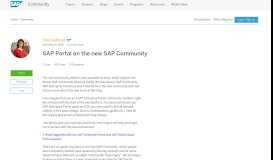 
							         SAP Portal on the new SAP Community | SAP Blogs								  
							    