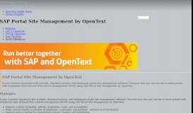 
							         SAP Portal Site Management by OpenText								  
							    