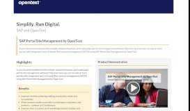 
							         SAP Portal Site Management by OpenText || OpenText								  
							    