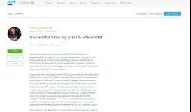 
							         SAP Portal Star: my private SAP Portal | SAP Blogs								  
							    