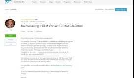 
							         SAP Sourcing / CLM Version 11 PAM Document | SAP Blogs								  
							    
