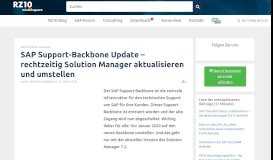 
							         SAP Support-Backbone Update - jetzt Solution Manager aktualisieren								  
							    
