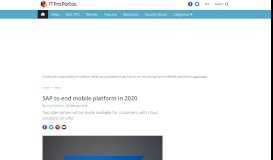 
							         SAP to end mobile platform in 2020 | ITProPortal								  
							    