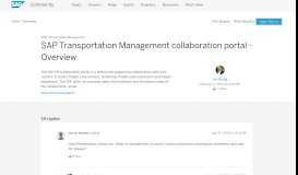 
							         SAP Transportation Management collaboration portal - Overview								  
							    