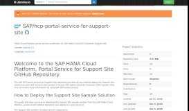 
							         SAP/hcp-portal-service-for-support-site - Libraries.io								  
							    