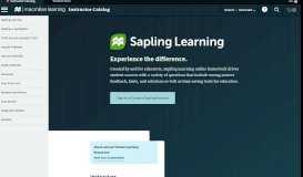 
							         Sapling Learning & SaplingPlus | Macmillan Learning for ...								  
							    