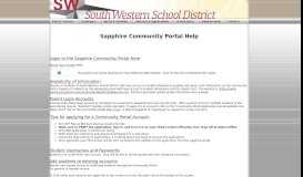 
							         Sapphire Community Portal Help - South Western School District								  
							    