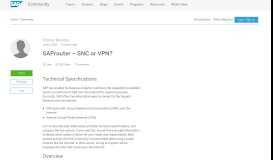 
							         SAProuter – SNC or VPN? | SAP Blogs								  
							    
