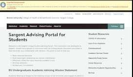 
							         Sargent Advising Portal for Students | College of Health ... - Boston								  
							    