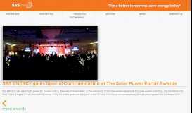 
							         SAS ENERGY gains Special Commendation at The Solar Power ...								  
							    