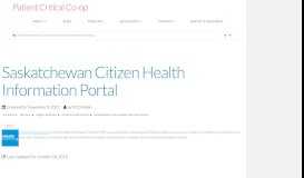 
							         Saskatchewan Citizen Health Information Portal – Patient Critical Co-op								  
							    