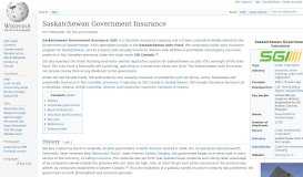 
							         Saskatchewan Government Insurance - Wikipedia								  
							    