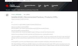 
							         Satellite 6 SOE / Recommended Practices / Products / EPEL - Red Hat ...								  
							    