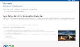 
							         Save As You Earn 2014 Scheme End (Maturity) - Our Tesco								  
							    