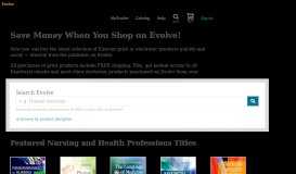 
							         Save Money When You Shop on Evolve! - Elsevier Education Portal								  
							    