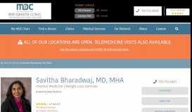 
							         Savitha Bharadwaj, MD - Mid Dakota Clinic								  
							    