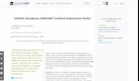 
							         SAVVIS Introduces WAM!NET Content Submission Portal | Business ...								  
							    