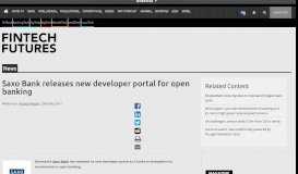 
							         Saxo Bank releases new developer portal for open banking – FinTech ...								  
							    