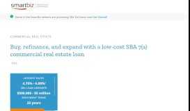 
							         SBA 7(a) Commercial Real Estate Loan | SmartBiz Loans								  
							    