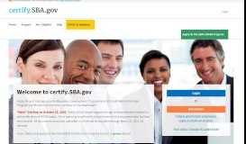 
							         SBA Certify - Small Business Administration								  
							    
