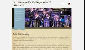 
							         SBC Dictionary - St. Bernard's College Year 7 Website								  
							    