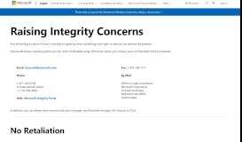 
							         SBC Report a Concern | Ethics & Compliance - Microsoft								  
							    