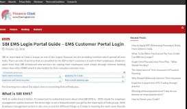 
							         SBI EMS Login Portal Guide - EMS Customer Portal Login - Financeglad								  
							    