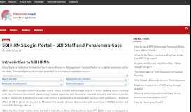 
							         SBI HRMS Login Portal - SBI Staff and Pensioners Gate - Financeglad								  
							    