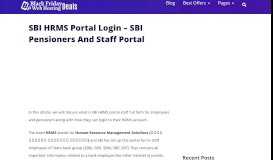 
							         SBI HRMS Portal Login 4 In 1 - SBI Pensioners & Staff Portal								  
							    