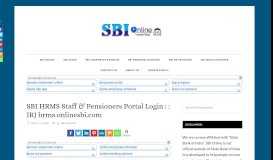 
							         SBI HRMS Staff & Pensioners Portal Login : : IRJ hrms ...								  
							    