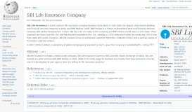
							         SBI Life Insurance Company - Wikipedia								  
							    