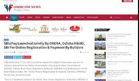 
							         SBIePay Launched Jointly By ORERA, Odisha H&UD, SBI For Online ...								  
							    