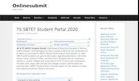
							         SBTET Student Portal AP or TS apsbtet.net or ousbtet.net Student Portal								  
							    