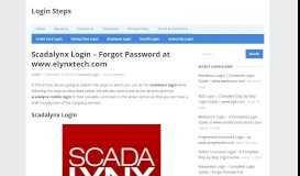 
							         Scadalynx Login – Forgot Password at www ... - Login Steps								  
							    
