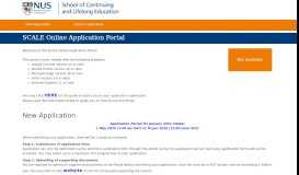 
							         SCALE Online Application Portal - NUS								  
							    