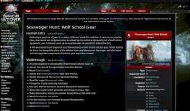 
							         Scavenger Hunt: Wolf School Gear - The Official Witcher Wiki								  
							    
